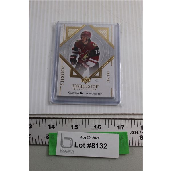 Clayton Keller Exquisite Numbered Rookie Upper Deck Hockey Card
