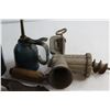 Image 2 : (3) Oil Cans, Meat Grinder and Misc. Items