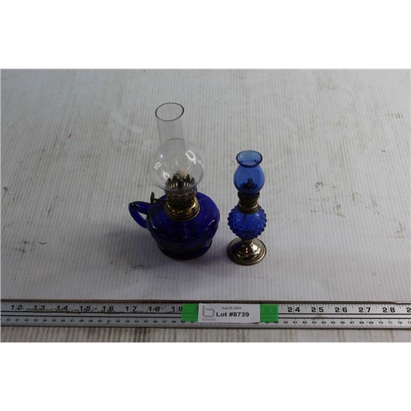 (2) Miniature Kerosene Lamps 5'' and 8''