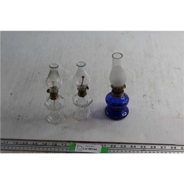 (3) Kerosene Lamps 8''