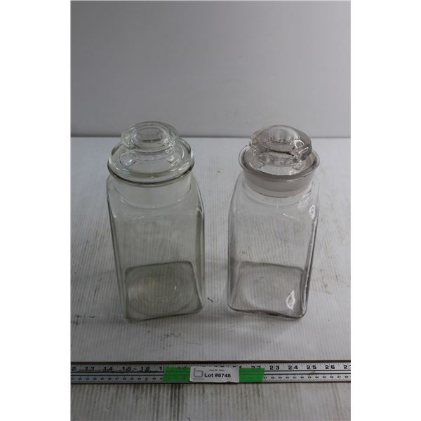 (2) Glass Storage Jars 12''