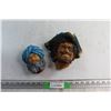 Image 1 : Bossons Head and Chalkware Head Wall Decorations - Chipped