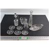 Image 1 : (10) Crystal Coaster, Vinegar Jug, Vase and Assorted Items