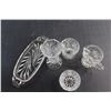 Image 3 : (5) Crystal Vase, Tray and Assorted Items