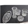 Image 4 : (5) Crystal Vase, Tray and Assorted Items