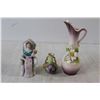 Image 3 : (4) Porcelain Figurines, (2) Porcelain Small Vases - All Made in Japan