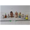 Image 1 : (6) Small Porcelain Pepper Salt and Spice Shakers, (3) Porcelain Figurines