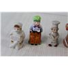 Image 2 : (6) Small Porcelain Pepper Salt and Spice Shakers, (3) Porcelain Figurines