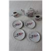 Image 3 : Miniature Tea Set - Teapot, Cream, Sugar, Cups, Plates, Bigger Tray