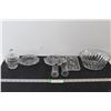 Image 1 : (3) Crystal Cut Glass Trays, Bowl, Jar, Salt and Pepper Shakers