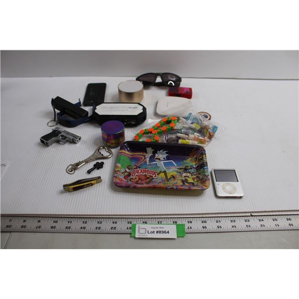 (2) iPods - For Parts, Rick & Morty Rolling Tray, Misc.