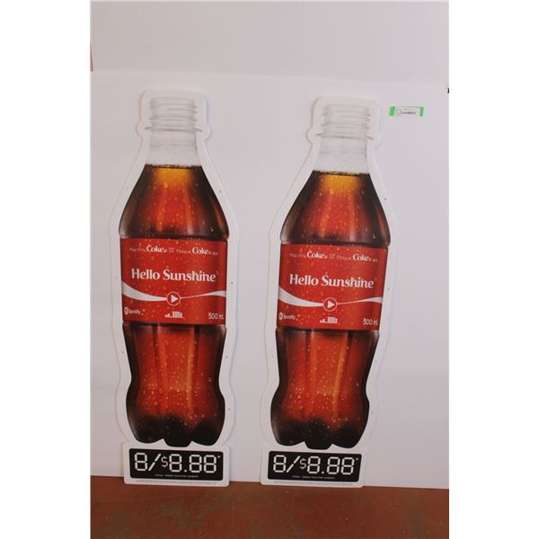 (2) Coca-Cola Chloroplast Signs - 14" x 46 1/2"