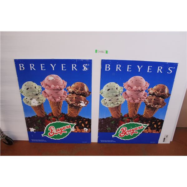 (2) Breyers Ice Cream Chloroplast Signs - 23 1/2" x 32"