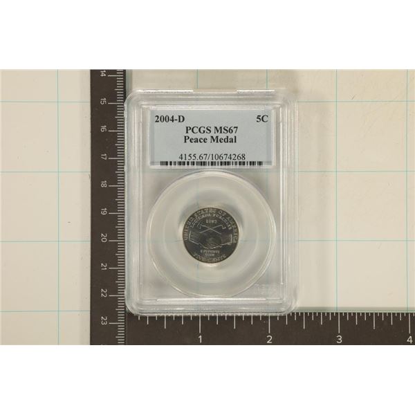 2004-D PEACE MEDAL NICKEL PCGS MS67