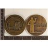 Image 1 : TWO-2 3/8" BRONZE MEDALS: AIR PURTUGAL 1ST FLIGHT
