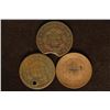 Image 2 : 3 ALTERED US LARGE CENTS: 1833 (CLIPPED EDGE),