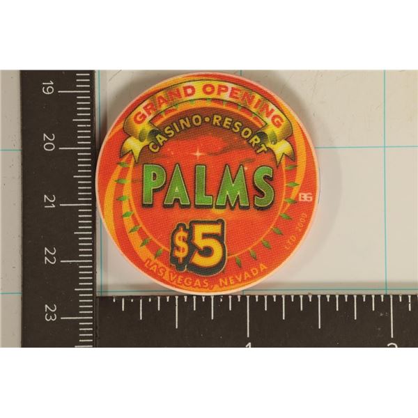 $5 PALMS CASINO CHIP. LAS VEGAS, NEVADA