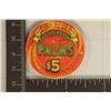 Image 1 : $5 PALMS CASINO CHIP. LAS VEGAS, NEVADA