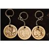 Image 1 : 3-CUSTOM ENGRAVED WOODEN KEYCHAINS: MORGAN SILVER