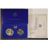 Image 1 : 1986 US 2 COIN COMMEMORATIVE COIN SET WITH CERT.