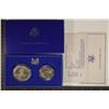 Image 2 : 1986 US 2 COIN COMMEMORATIVE COIN SET WITH CERT.