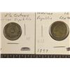 Image 1 : 2 DOMINICAN REPUBLIC VINTAGE COINS: 1888-2 1/2