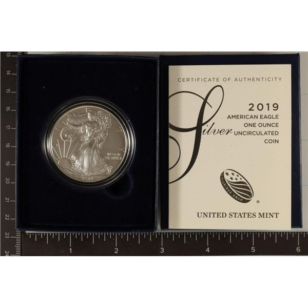 2019-W BURNISHED AMERICAN SILVER EAGLE WITH
