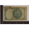 Image 2 : 1874 US 25 CENT FRACTIONAL CURRENCY WITH (SMALL)