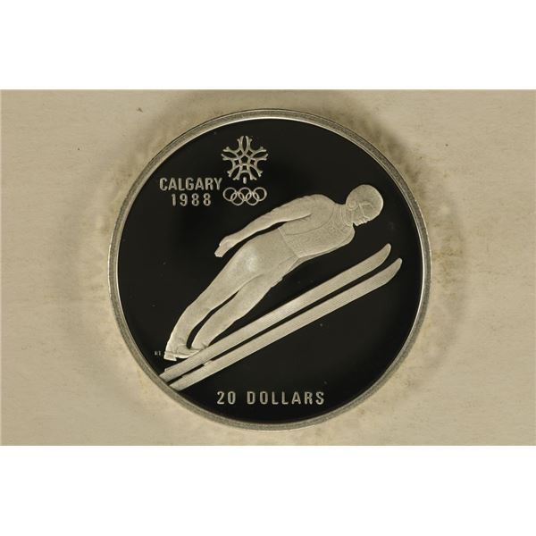 1987 CANADA $20 SILVER PROOF CALGARY 1988