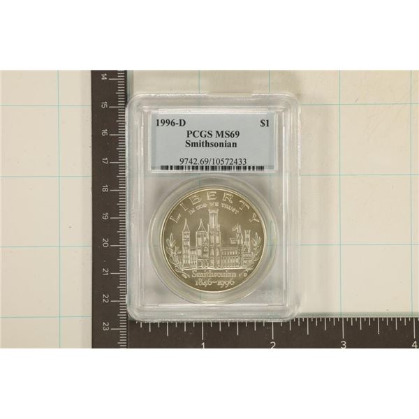 1996-D US SILVER DOLLAR SMITHSONIAN PCGS MS69