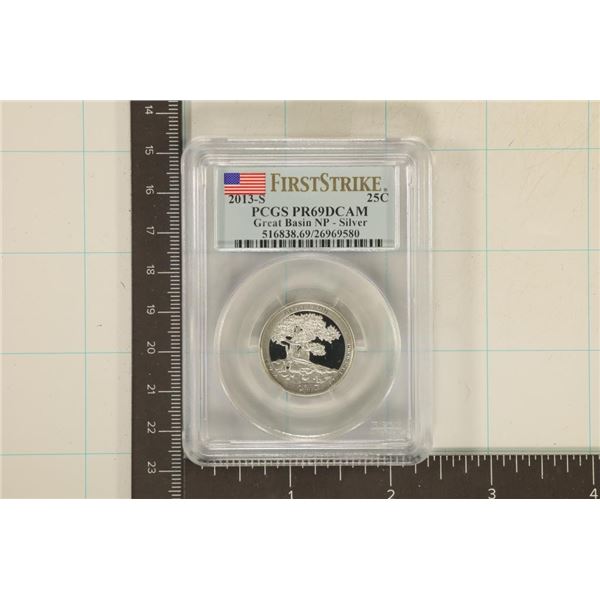 2013-S SILVER GREAT BASIN N.P. QUARTER PCGS PR69