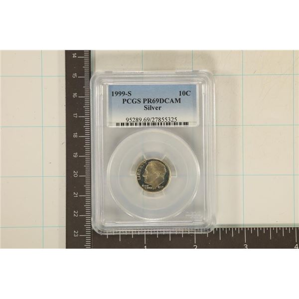1999-S SILVER ROOSEVELT DIME PCGS PR69 DCAM
