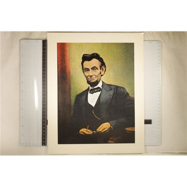 13 3/4" X 11" PICTURE OF ABRAHAM LINCOLN UNFRAMED