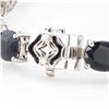 Image 3 : 29.31 ctw Blue Sapphire and 0.25 ctw Diamond 18K White Gold Bracelet with Black