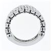 Image 8 : Wide 18K White Gold 2.72 ctw Diamond Flexible Milgrain Honeycomb Cluster Band Ri
