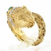 Image 9 : Vintage 18k Gold Lion Head Diamond & Cabochon Multi Gemstone Textured Wrap Ring