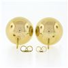 Image 3 : 14k Yellow Gold Large Simple 14mm Polished Puffed Round Bead Ball Stud Earrings