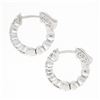 Image 5 : NEW Classic 14k White Gold 1.23 ctw 10 Round Diamond 15.7mm Huggies Hoop Earring