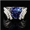 Image 1 : 4.53 ctw Tanzanite and 0.65 ctw Diamond 14K White Gold Ring