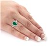 Image 7 : 3.94 ctw Emerald and 0.53 ctw Diamond 18K White Gold Ring