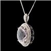Image 2 : 36.64 ctw Amethyst and 2.18 ctw White Sapphire Silver Pendant/Necklace
