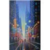 M. BRAVER **TIME SQUARE ** SIGNED ORIGINAL ACRYLIC