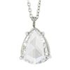 Image 2 : NEW Platinum 1.38 ctw GIA Pear Rose Cut Diamond Solitaire Collet Pendant & Chain