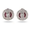 Image 2 : 0.55 ctw Ruby and 0.65 ctw Diamond Platinum Earrings