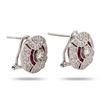Image 3 : 0.55 ctw Ruby and 0.65 ctw Diamond Platinum Earrings