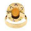 Image 6 : Vintage 14k Yellow Gold Oval Cabochon Jelly Opal Textured Open Work Platter Ring