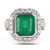 8.77 ctw Emerald and 1.91 ctw Diamond Platinum Ring (GIA CERTIFIED)