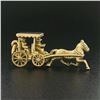 Vintage British 9K Gold Bermuda Horse Drawn Carriage Ride Buggy Charm Pendant