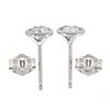 Image 4 : New 14k White Gold 0.52 ctw Martini Bezel Round Brilliant Diamond Stud Earrings