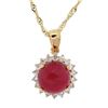 Image 1 : 5.19 ctw Ruby and 0.57 ctw White Sapphire Silver Pendant/Necklace